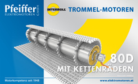 Trommelmotor 80D mit Kettenrädern - Zum Vergrößern klicken