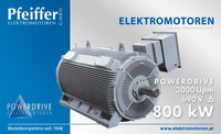 Powerdrive DS-Asynchronmotor für Pumpenantrieb, 800 kW, 690 V D, 3000 Upm, IC 411 - Zum Vergrößern klicken