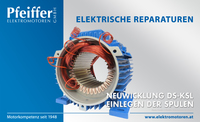 Alle elektrischen Reparaturen (hier abgebildet: Neuwicklung DS-KSL-Stator) - Zum Vergrößern klicken